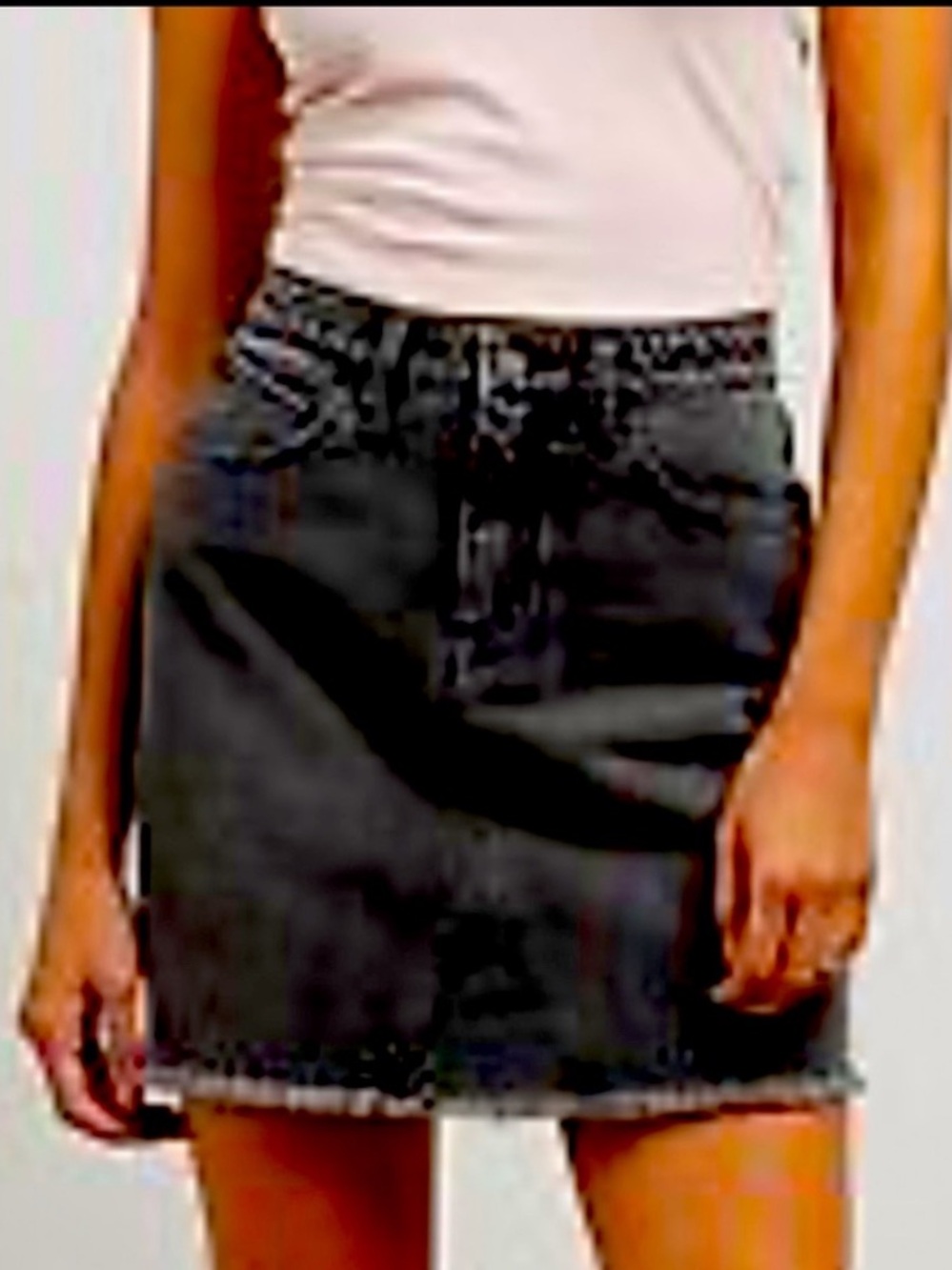 Volcom High Waist Raw Hem Denim Skirt